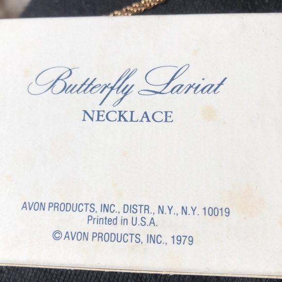 Avon vintage 1979 butterfly  lariat Y necklace - Picture 10 of 11